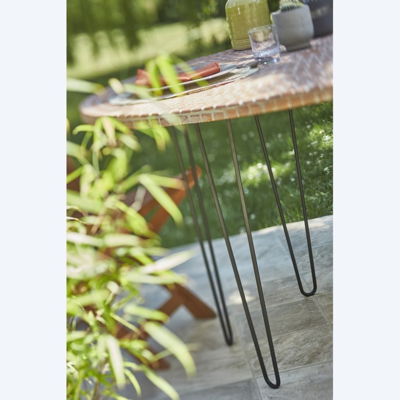  Pied de table double fil HT 71 cm noir mat  - MOTTEZ - M504VNO