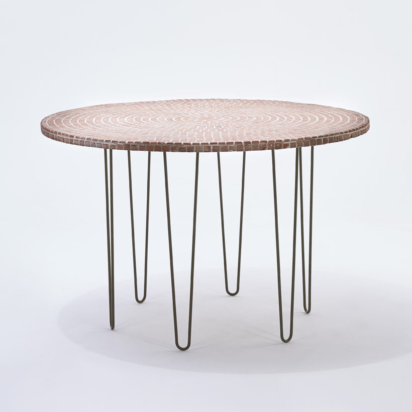  Pied de table double fil HT 71 cm vernis transparent couleur métal naturel  - MOTTEZ - M504VTR