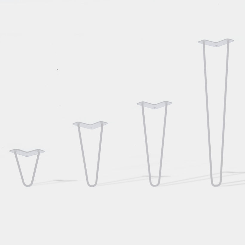  Pied de table double fil incliné HT 16 cm blanc mat  - MOTTEZ - M510VBC