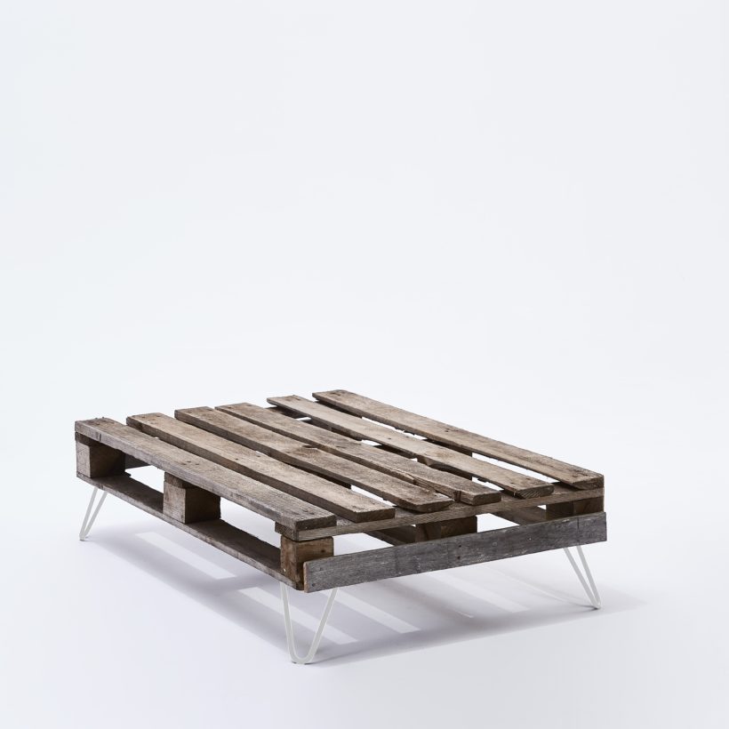  Pied de table double fil incliné HT 16 cm blanc mat  - MOTTEZ - M510VBC