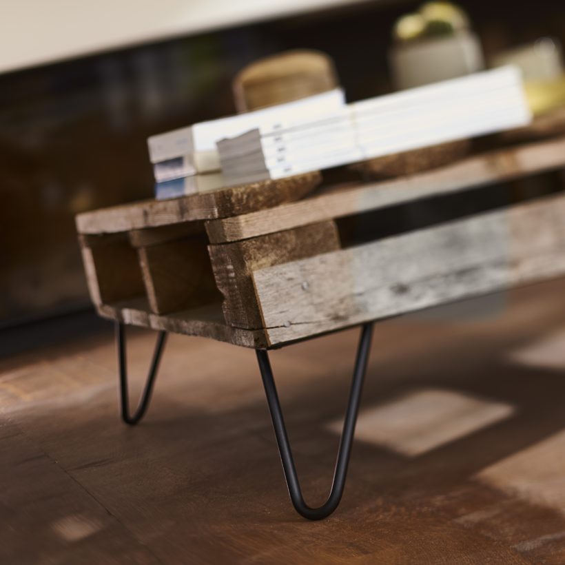 Pied de table double fil incliné HT 16 cm noir mat - MOTTEZ - M510VNO