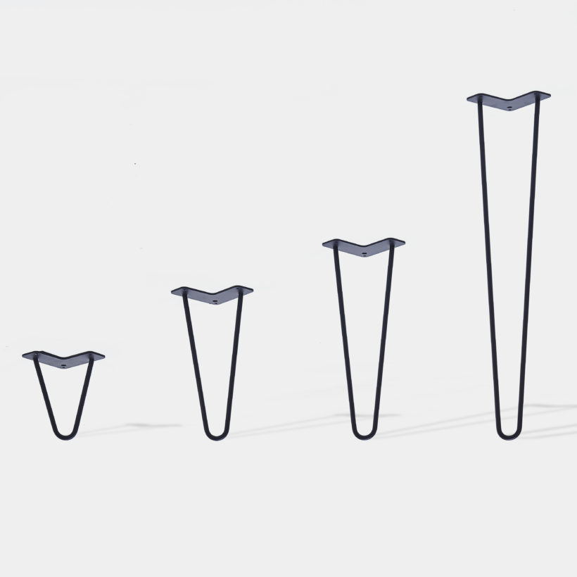 Pied de table double fil incliné HT 30 cm noir mat - MOTTEZ - M511VNO