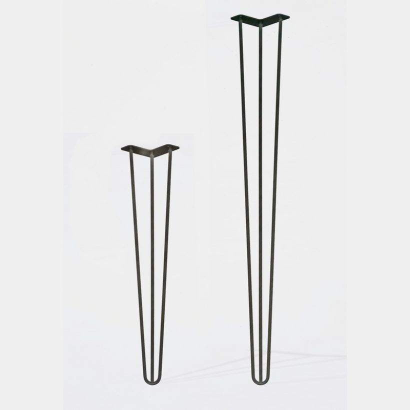 Pied de table triple fil droit HT 110 cm vernis transparent couleur métal naturel - MOTTEZ - M521VTR