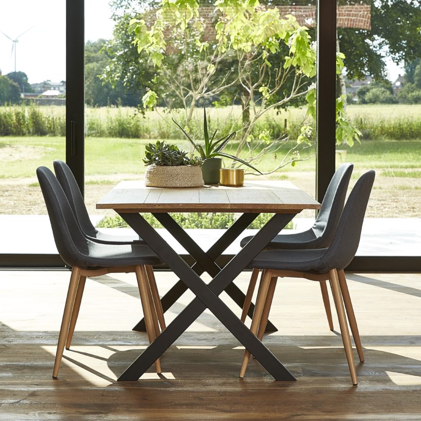 Pied de table en croix H71 x L775 cm noir mat - MOTTEZ - M530VNO