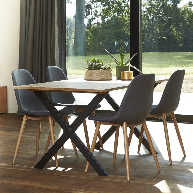 Pied de table en croix H71 x L775 cm noir mat - MOTTEZ - M530VNO