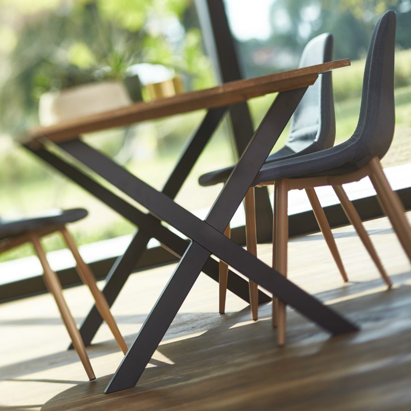 Pied de table en croix H71 x L775 cm noir mat - MOTTEZ - M530VNO