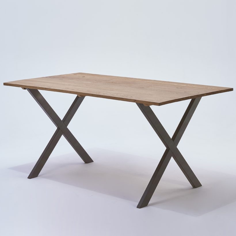 Pied de table en croix H71 x L775 cm vernis transparent couleur métal naturel - MOTTEZ - M530VTR