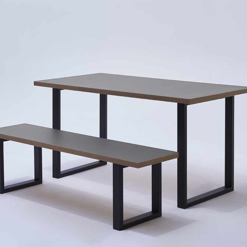  Pied de table/banc rectangulaire H40 x L39 cm noir mat  - MOTTEZ - M540VNO