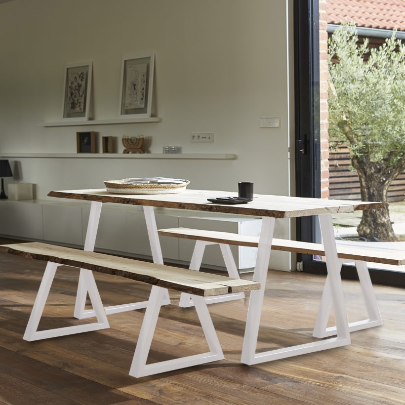 Pied de table modèle trapèze H71 x L.Bas70 x L.haut40 cm blanc mat - MOTTEZ - M581VBC