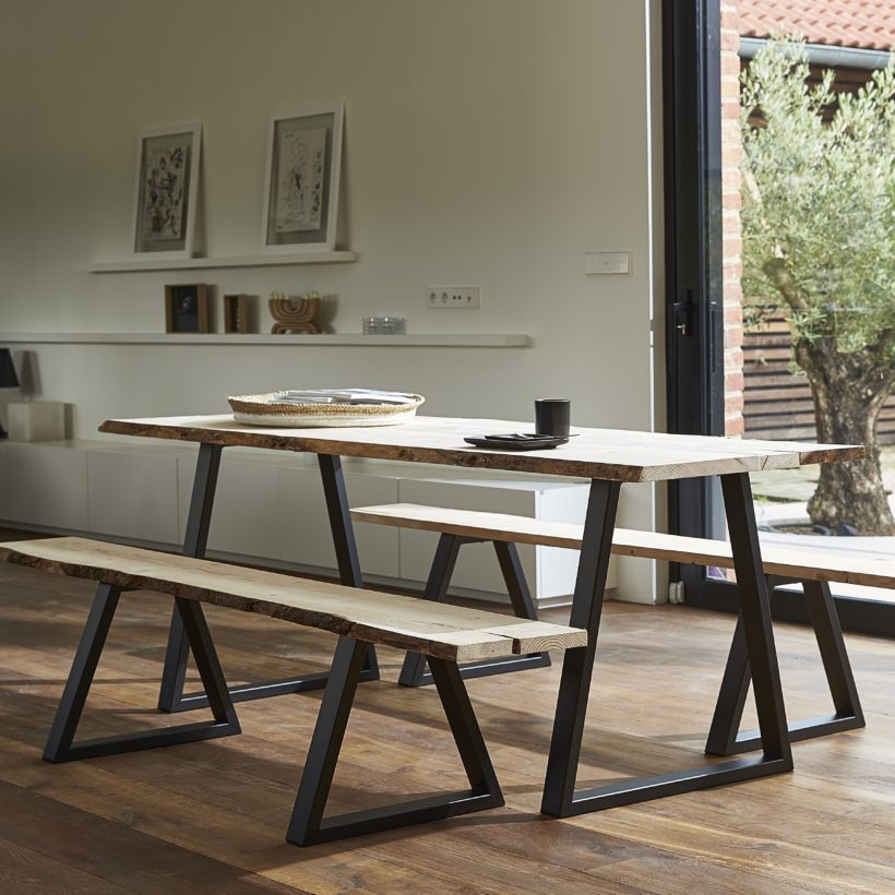 Pied de table modèle trapèze H71 x L.Bas70 x L.haut40 cm noir mat - MOTTEZ - M581VNO