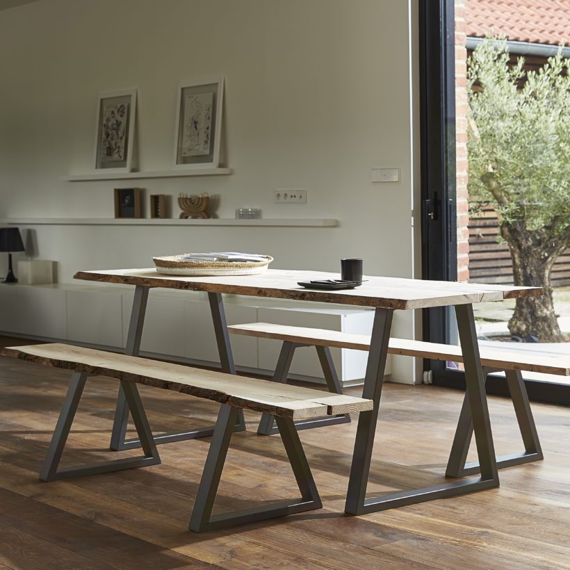 Pied de table modèle trapèze H71 x L.Bas70 x L.haut40 cm vernis transparent couleur métal naturel - MOTTEZ - M581VTR