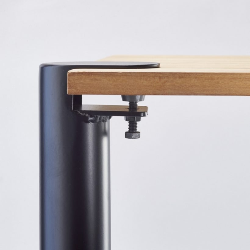 Pied étau pour table snack / îlot central Ø 50 mm HT 90 cm noir - MOTTEZ - M595VNO90