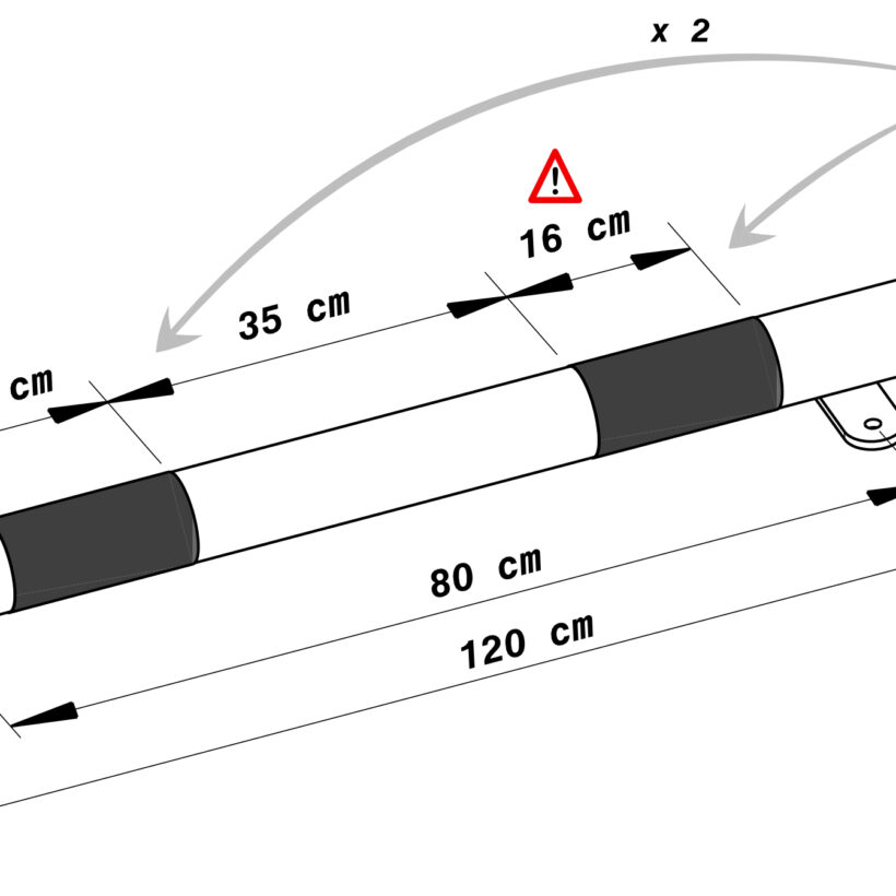 Bordure basse de protection Ø76 mm - Longueur 120 cm - MOTTEZ - M600SL120