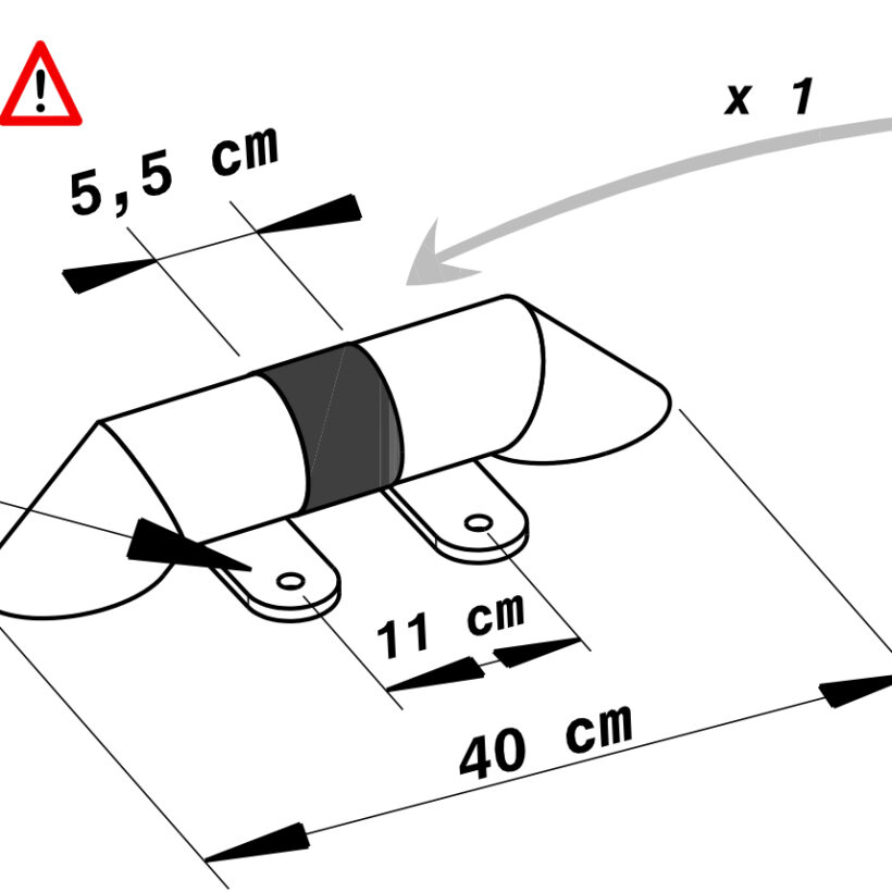 Bordure basse de protection Ø76 mm - Longueur 40 cm - MOTTEZ - M600SL40