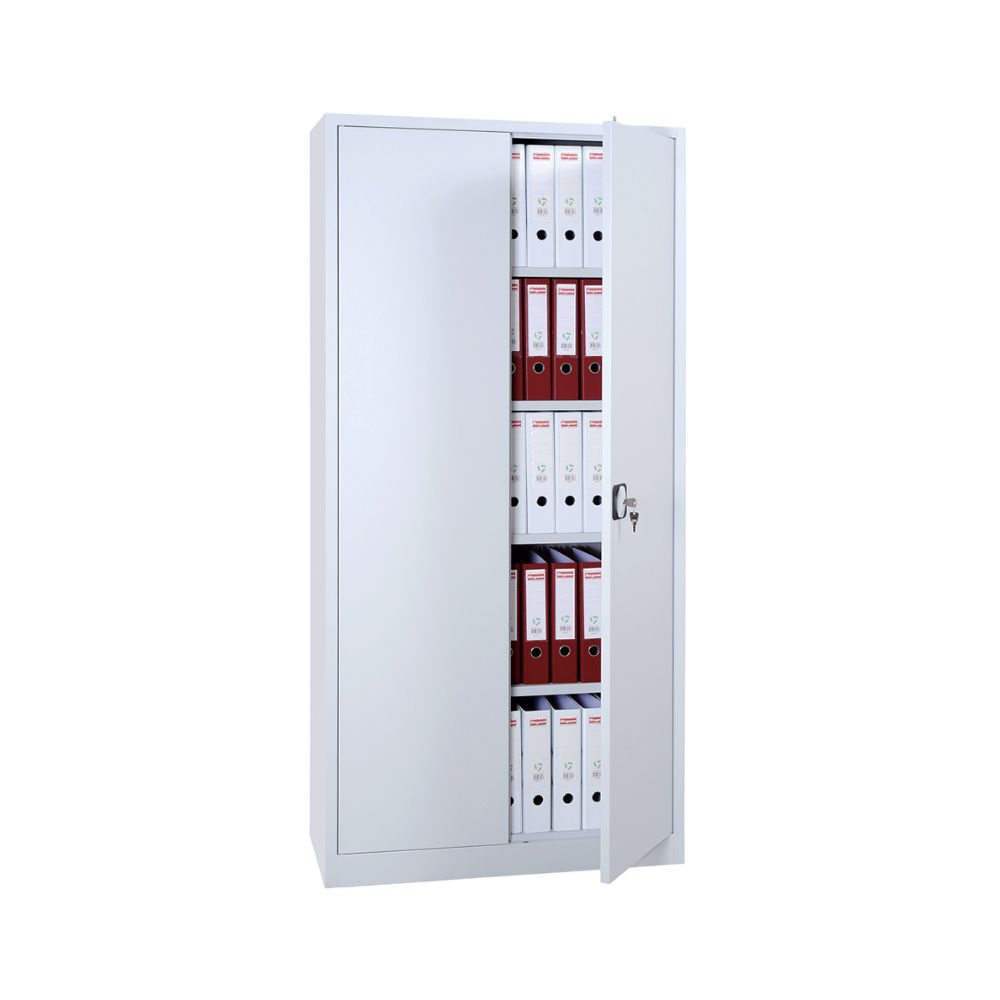 Armoire métallique porte battante grise 195x92x42cm - Lot de 6 - MOBIKA - AR-MPB-015