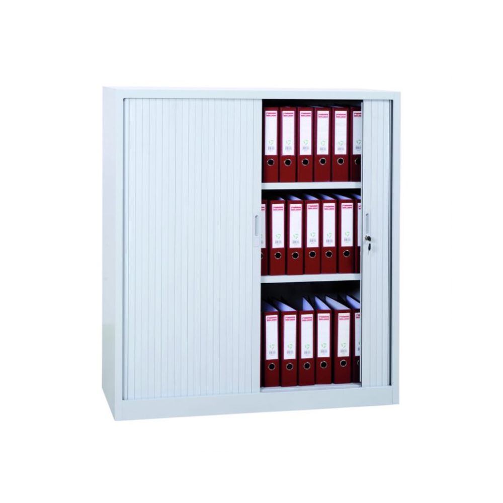 Armoire rideaux grise 105x100x40cm - MOBIKA - AR-RD-012