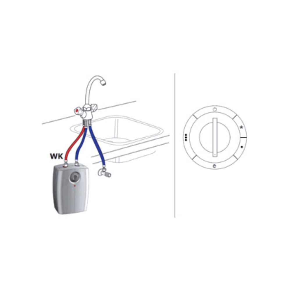 Chauffe-eau instantané 5L sous évier cuve plastique - MOBIKA - EL-CE-002