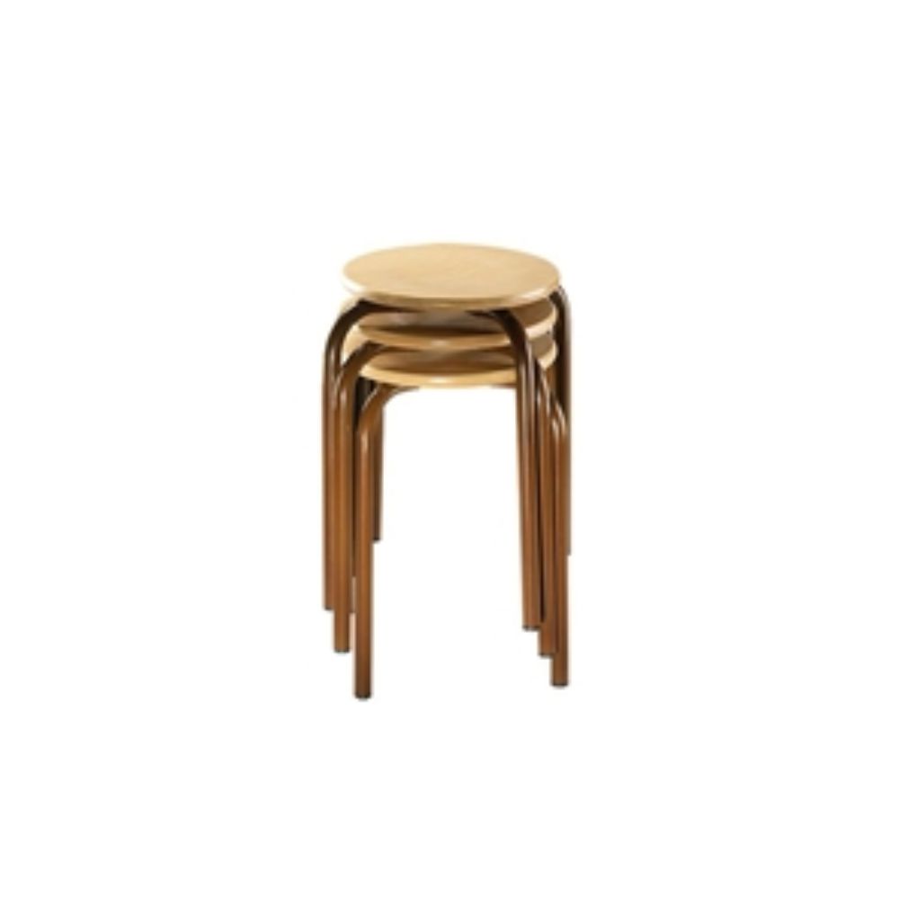 Tabouret assise en bois pied métal - MOBIKA - RE-TA-001