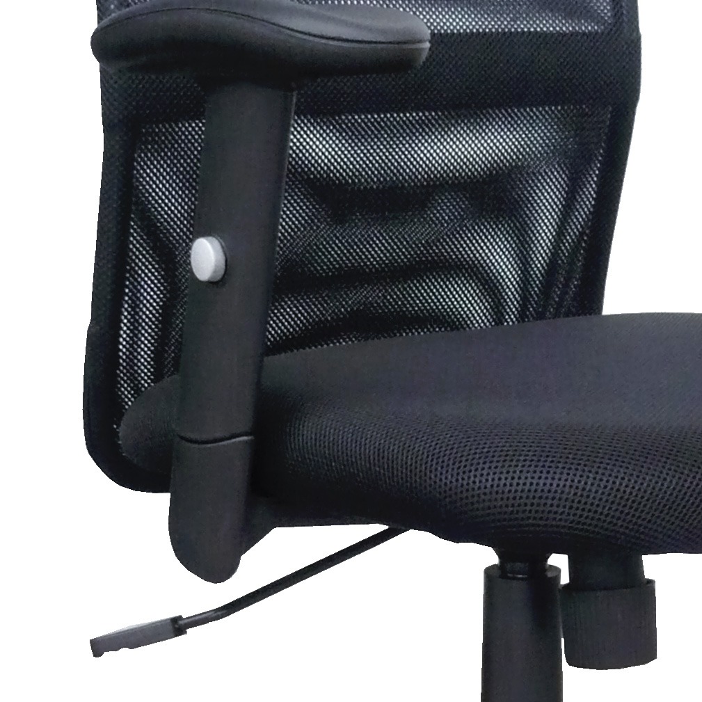 Chaise filet à roulettes noir avec accoudoirs réglable - MOBIKA - SI-DA-032