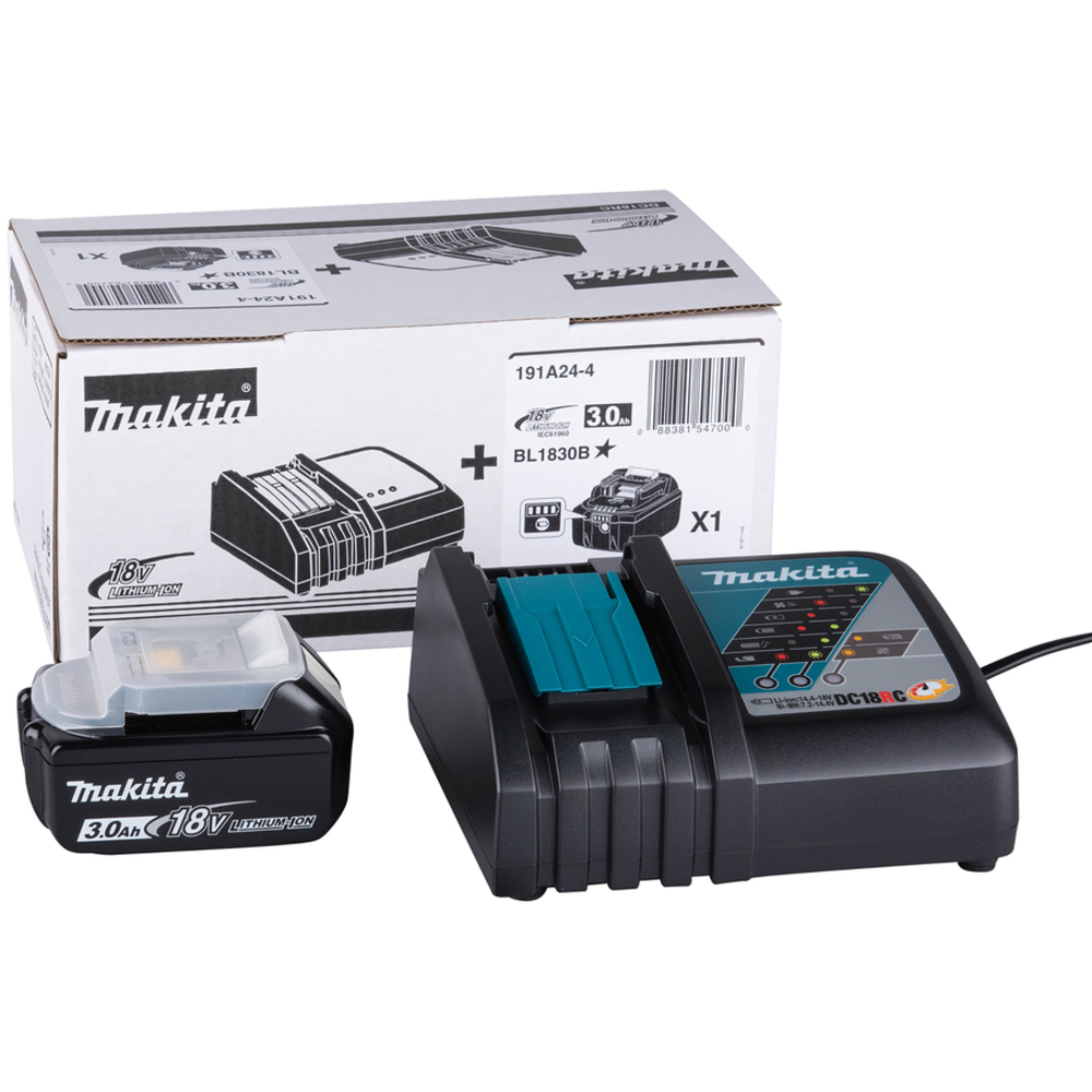 PACK BATTERIE 3AH BL1830B + CHARGEUR DC18RC - MAKITA - 191A24-4