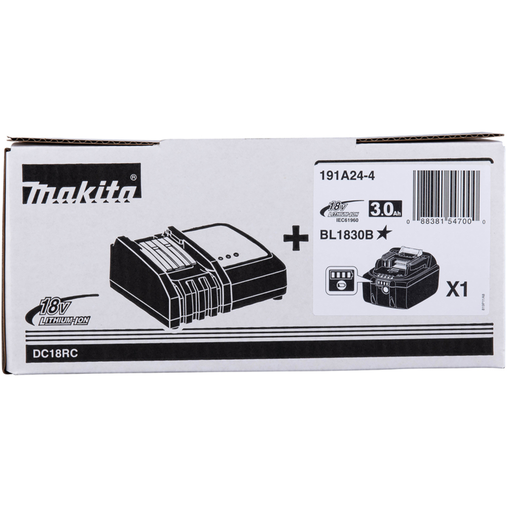 PACK BATTERIE 3AH BL1830B + CHARGEUR DC18RC - MAKITA - 191A24-4