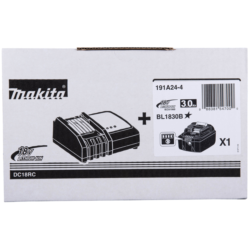 PACK BATTERIE 3AH BL1830B + CHARGEUR DC18RC - MAKITA - 191A24-4