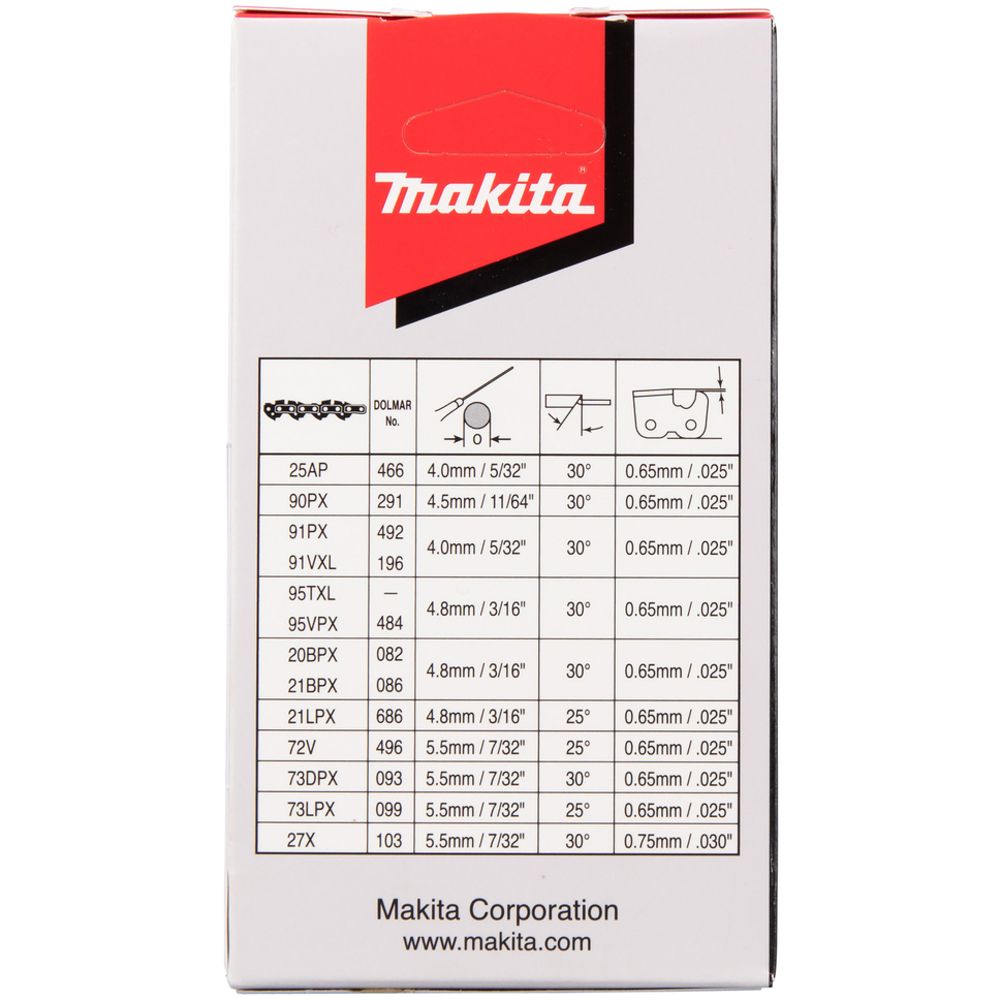 CHAINE TRONC MAK 25AP 25CM 60MAIL - MAKITA - 191G96-5