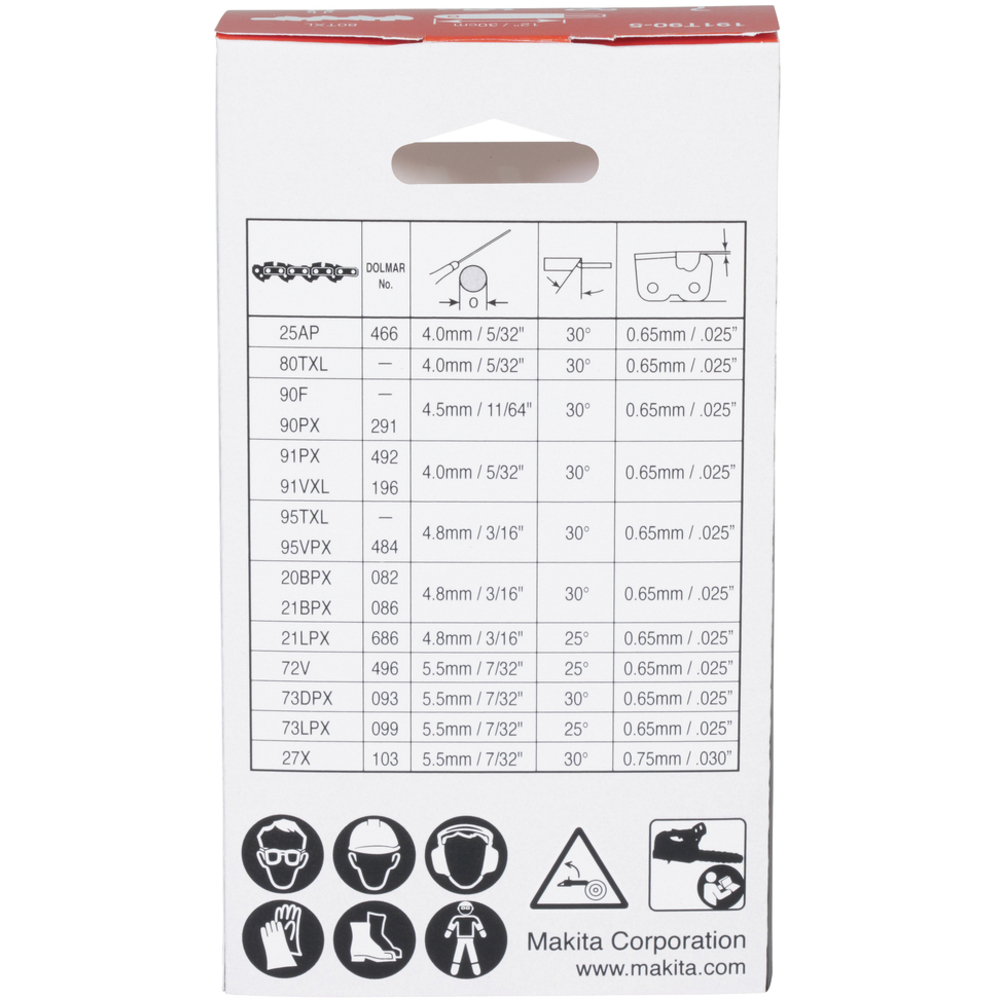 CHAINE 8TXL 300mm - MAKITA - 191T90-5