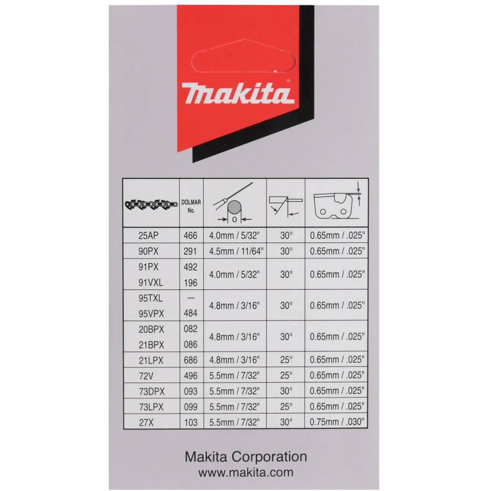 CHAINE TRONÇ .325'' 45CM 80TXL - MAKITA - 191X04-8