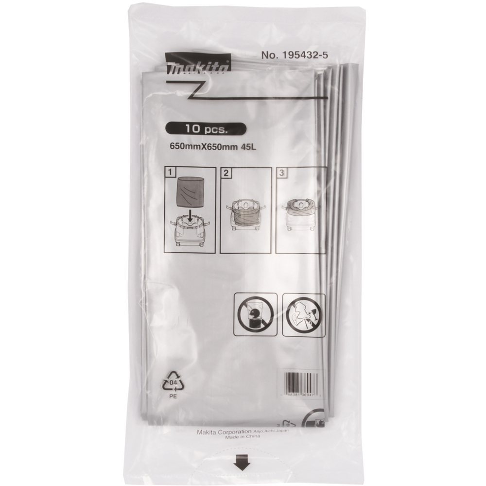 Lot de sacs plastiques de récupération des déchets pour aspirateur VC1310L - MAKITA - 195432-5