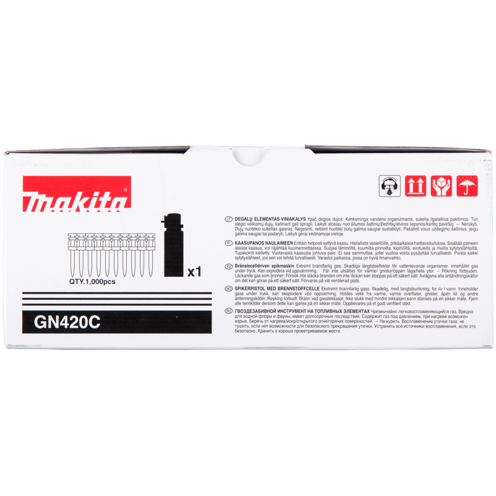 Packs : Clous HC6 haute performance + cartouche de gaz, pour cloueur à béton GN420C - MAKITA - 196285-5