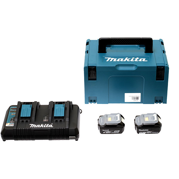 Pack Énergie 18 V Li-Ion 2 batteries 4 Ah + 1 chargeur double avec coffret MAKPAC - MAKITA - 197504-2