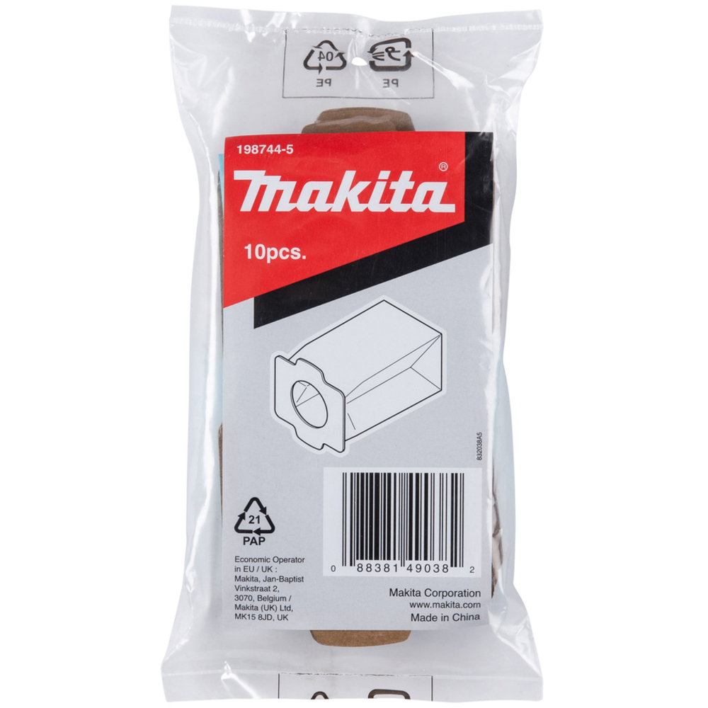 FILTRE PAPIER ANTI BACTERIEN X10 - MAKITA - 198744-5