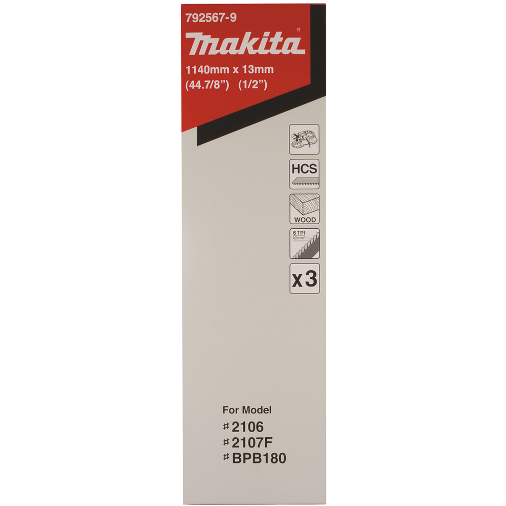 LAME SCIE RUBAN BOIS 6D/POUCE 1140MM LOT DE 3 - MAKITA - 792567-9
