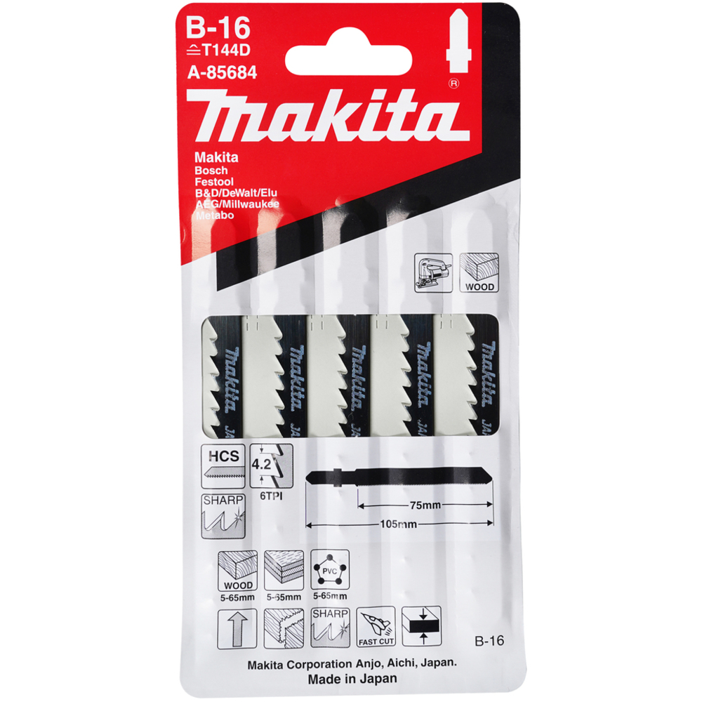 LAME B16 80-4,20 BO,PL 5 PCS - MAKITA - A-85684