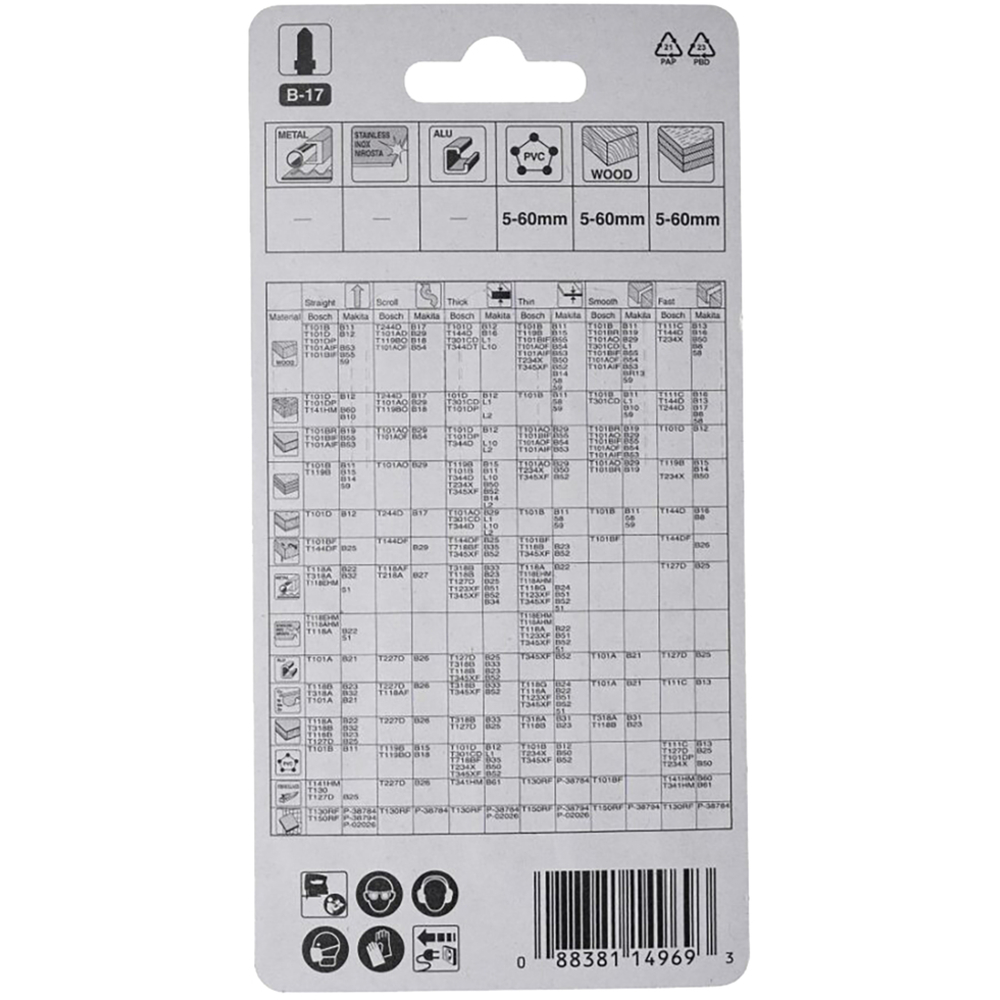 LAME BOIS/PLASTIQUE B17 - MAKITA - A-85690