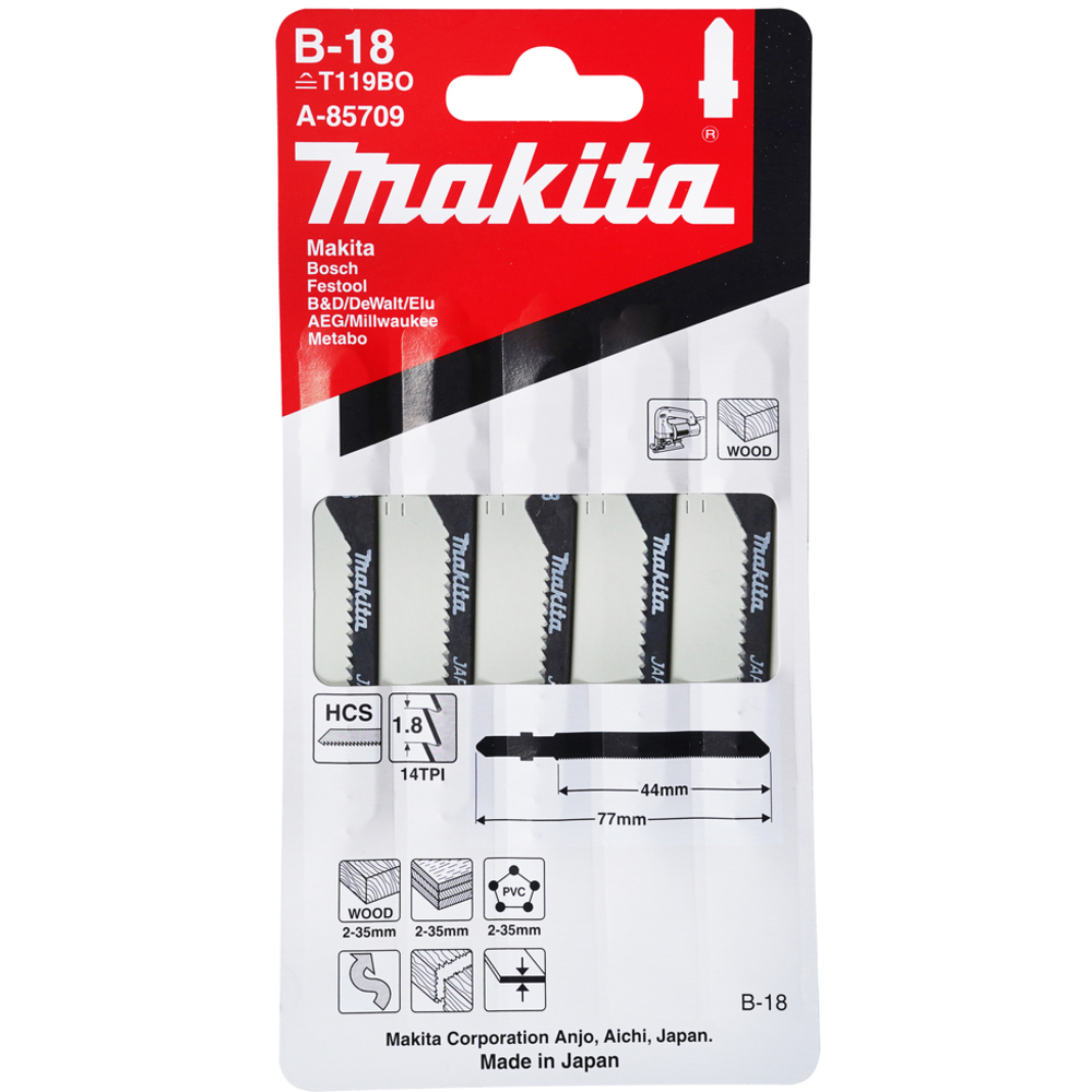 LAME A  CHANTOURNER POUR BOIS B-18 CONTRE- MAKITA - A-85709