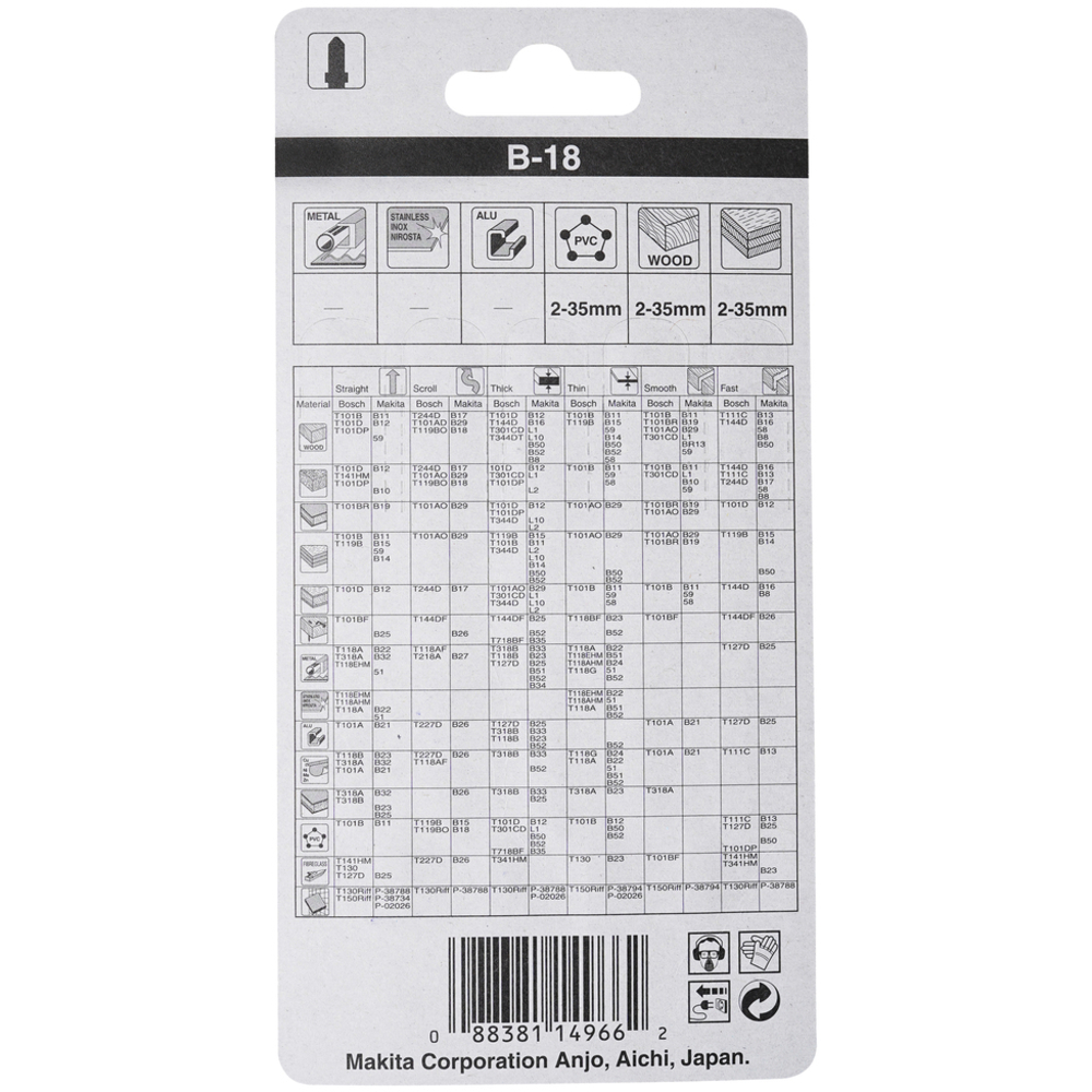 LAME A  CHANTOURNER POUR BOIS B-18 CONTRE- MAKITA - A-85709