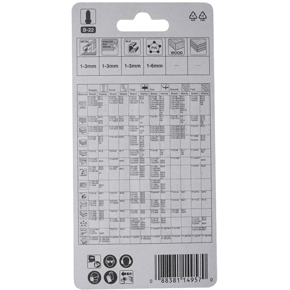 LAME B22 50-1,00 PL,AL,OX - MAKITA - A-85737