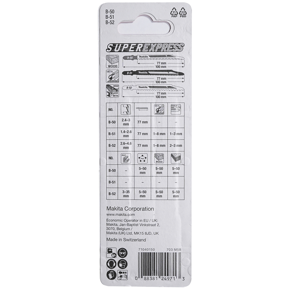 LAME S.EXPRESS ASSORT3P - MAKITA - B-06292