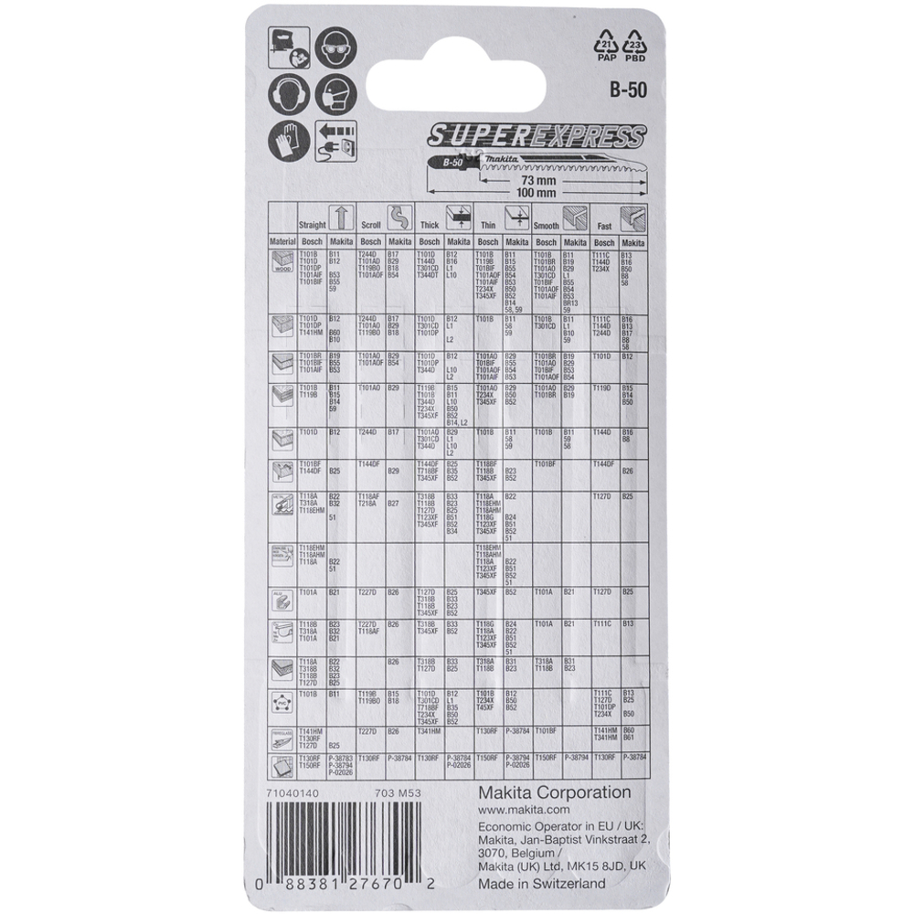 LAME B50 S.EXPRESS BOIS 5P - MAKITA - B-06460
