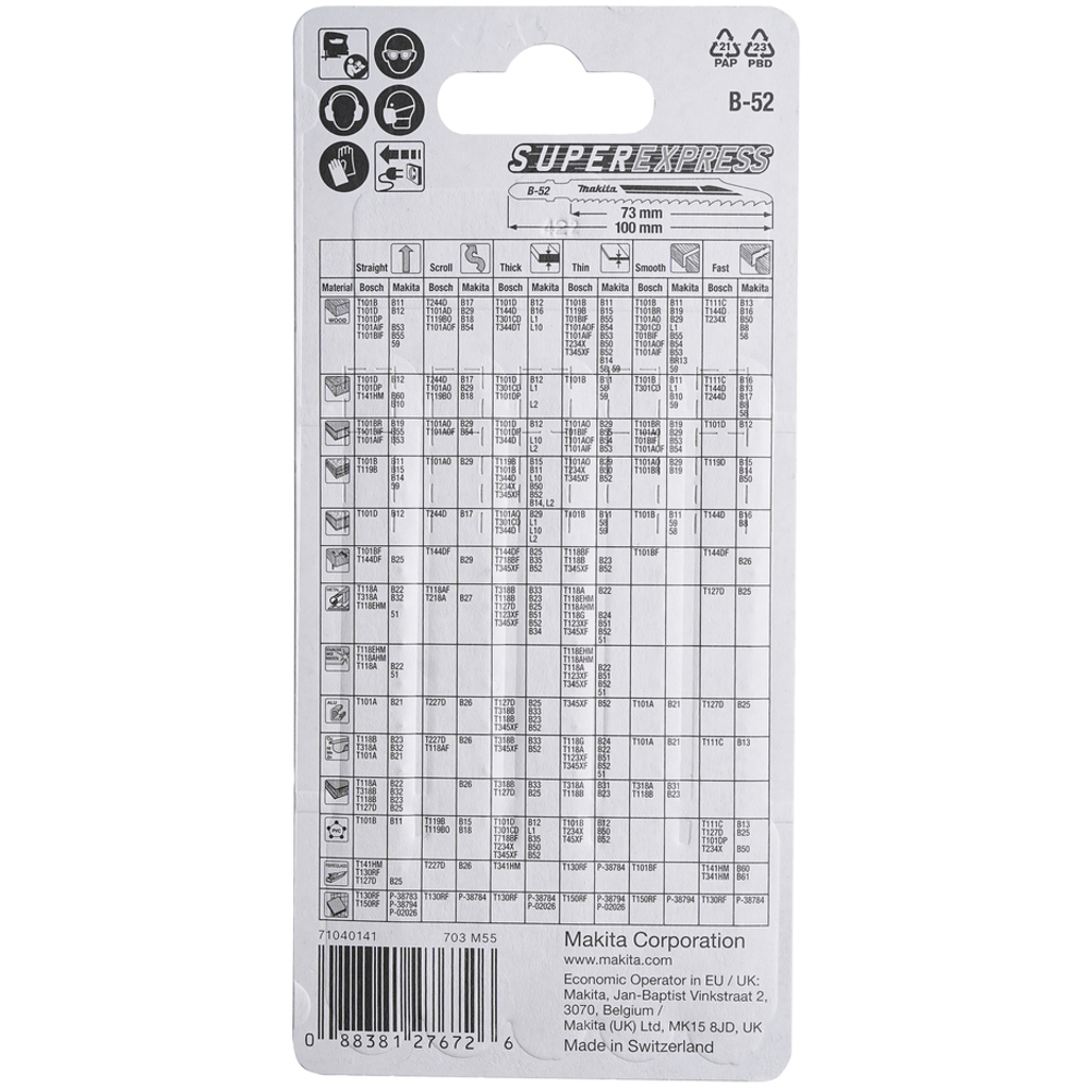 LAME B52 S.EXPRESS UNIV. 5P - MAKITA - B-06482