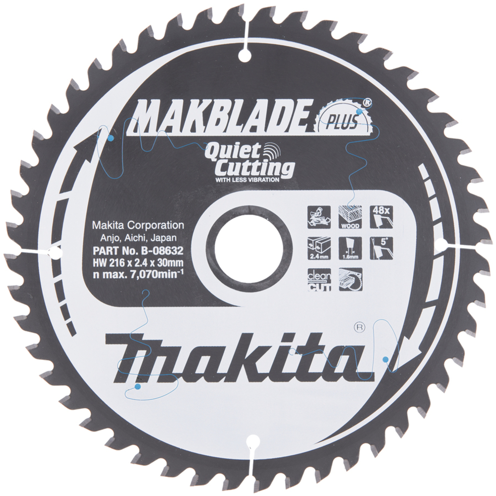 Lames carbure ''Makblade Plus'' Bois, pour scies radiales et à onglets 216/30/32 - MAKITA - B-08632