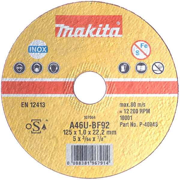DISQUES À TRONÇONNER D230 mm - MÉTAL ET INOX POUR MEULEUSES - MAKITA - B-12273