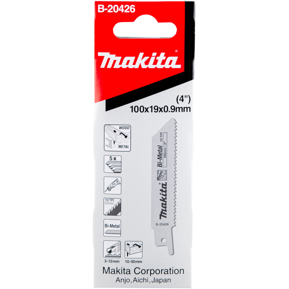 Lames Bi-Métal pour métal 3 à 12 mm et bois 10 à 50 mm 100MM - MAKITA - B-20426