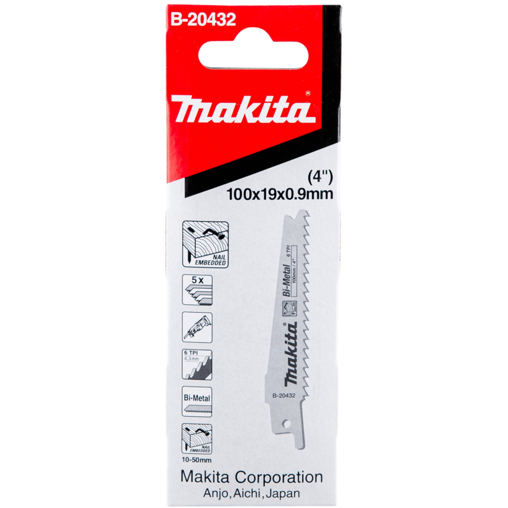 Lames Bi-Métal pour bois avec clous 10 à 50 mm 100MM - MAKITA - B-20432