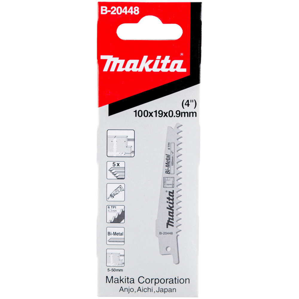 Lames Bi-Métal pour plaques de plâtre 5 à 50 mm 100MM - MAKITA - B-20448