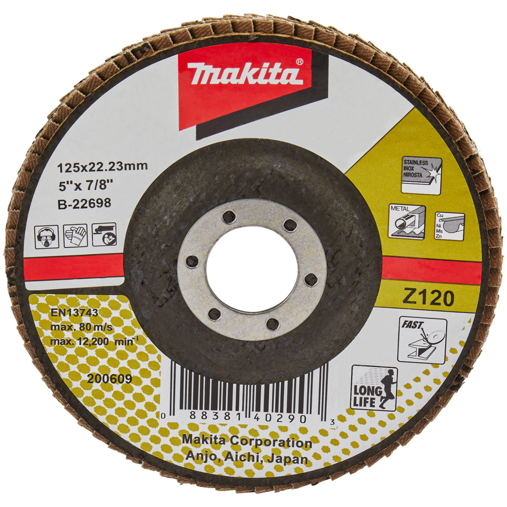 Plateaux à lamelles premium Zirconium bombé x125 Z120 - MAKITA - B-22698