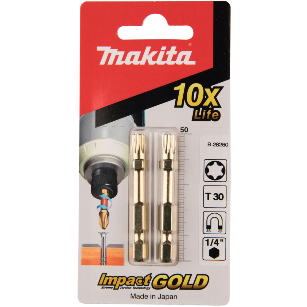 EMBOUT T30-50''IMPACT GOLD''2PCS' - MAKITA - B-28260