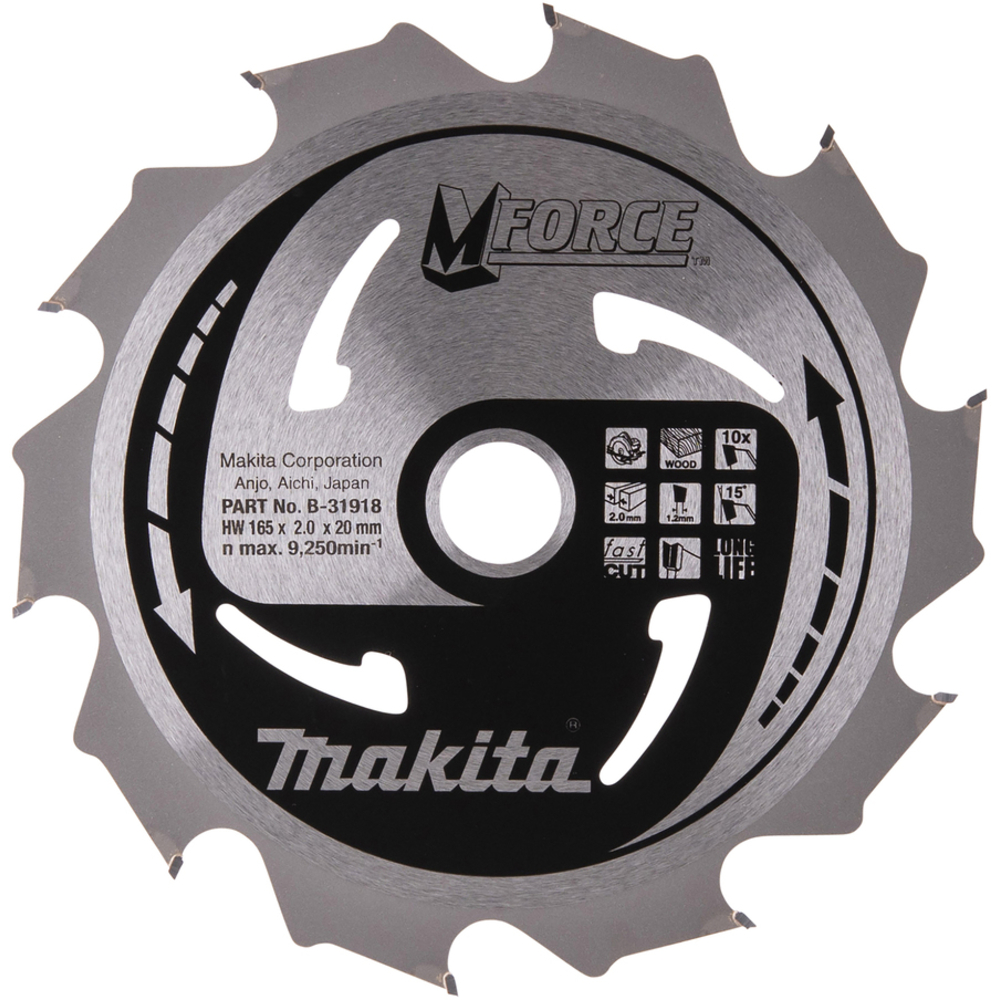 LAME CARBURE MFORCE BOIS 165X20MM 10D - MAKITA - B-31918